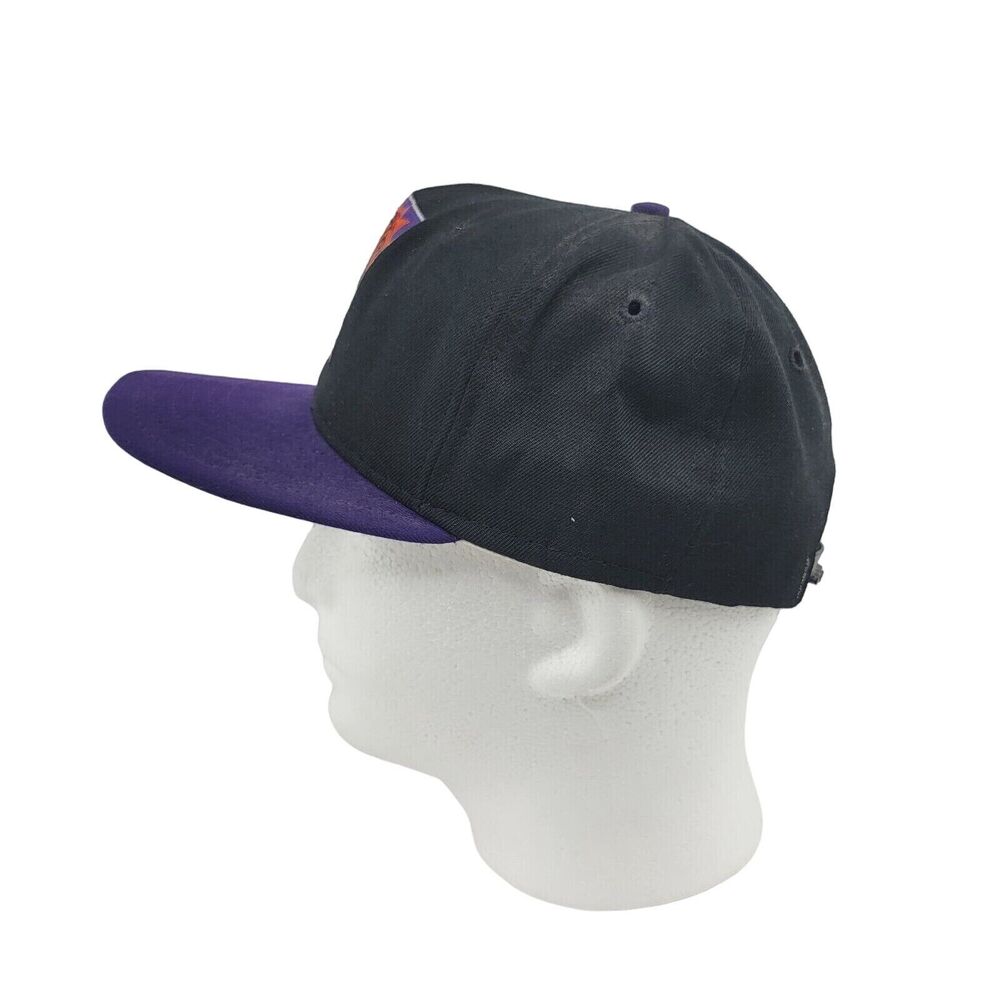 AJD Phoenix Suns Snapback Cap Hat Black Purple Side Spell Out Logo Vintage 90's - Picture 2 of 8